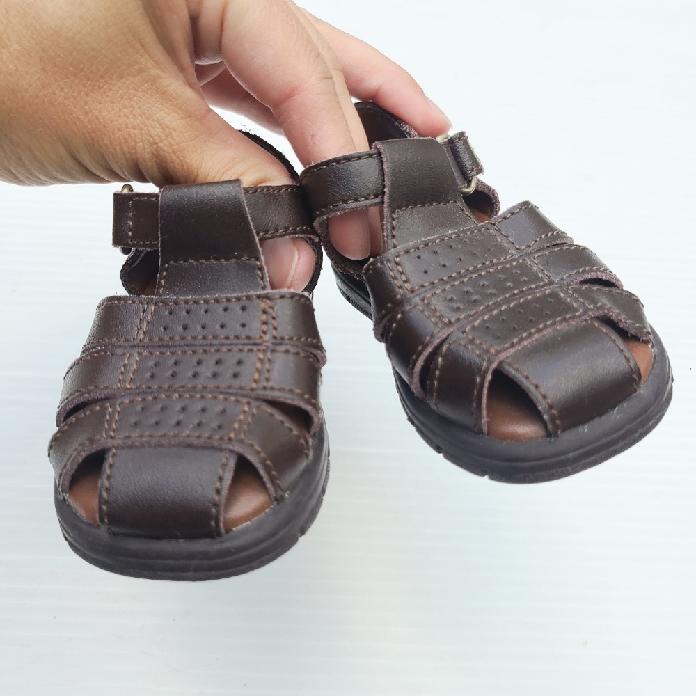 T.K.S. baby boy brown leather fisherman sandals - Picture 4 of 7